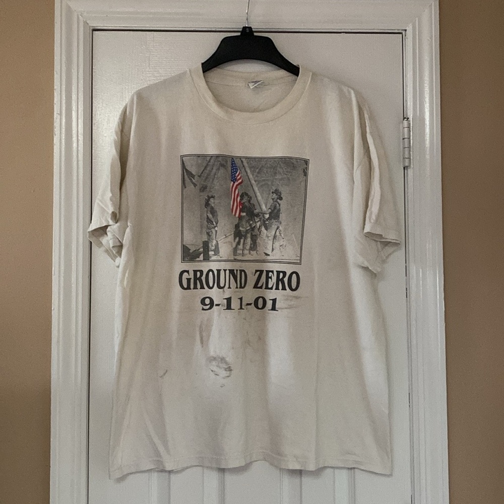 VTG Vintage 2001 9-11-01 Ground Zero New York City Fire Fighter T Shirt